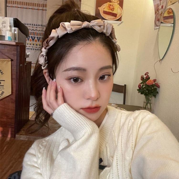 Băng đô lụa satin thắt nơ phong cách Retro Pháp - Mely T1-58