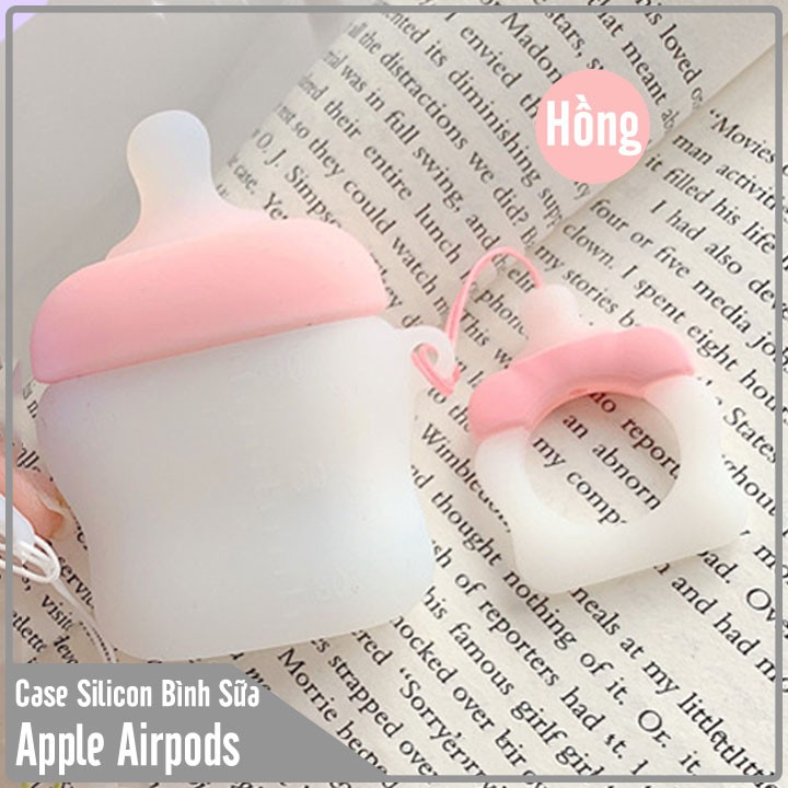 Túi đựng silicon cho tai nghe Airpods hình Bình Sữa nhựa dẻo