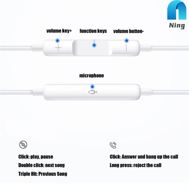 Tai Nghe Nhét Tai Có Dây Kèm Micro 3.5mm Tương Thích Với Android Ios (6UK09)