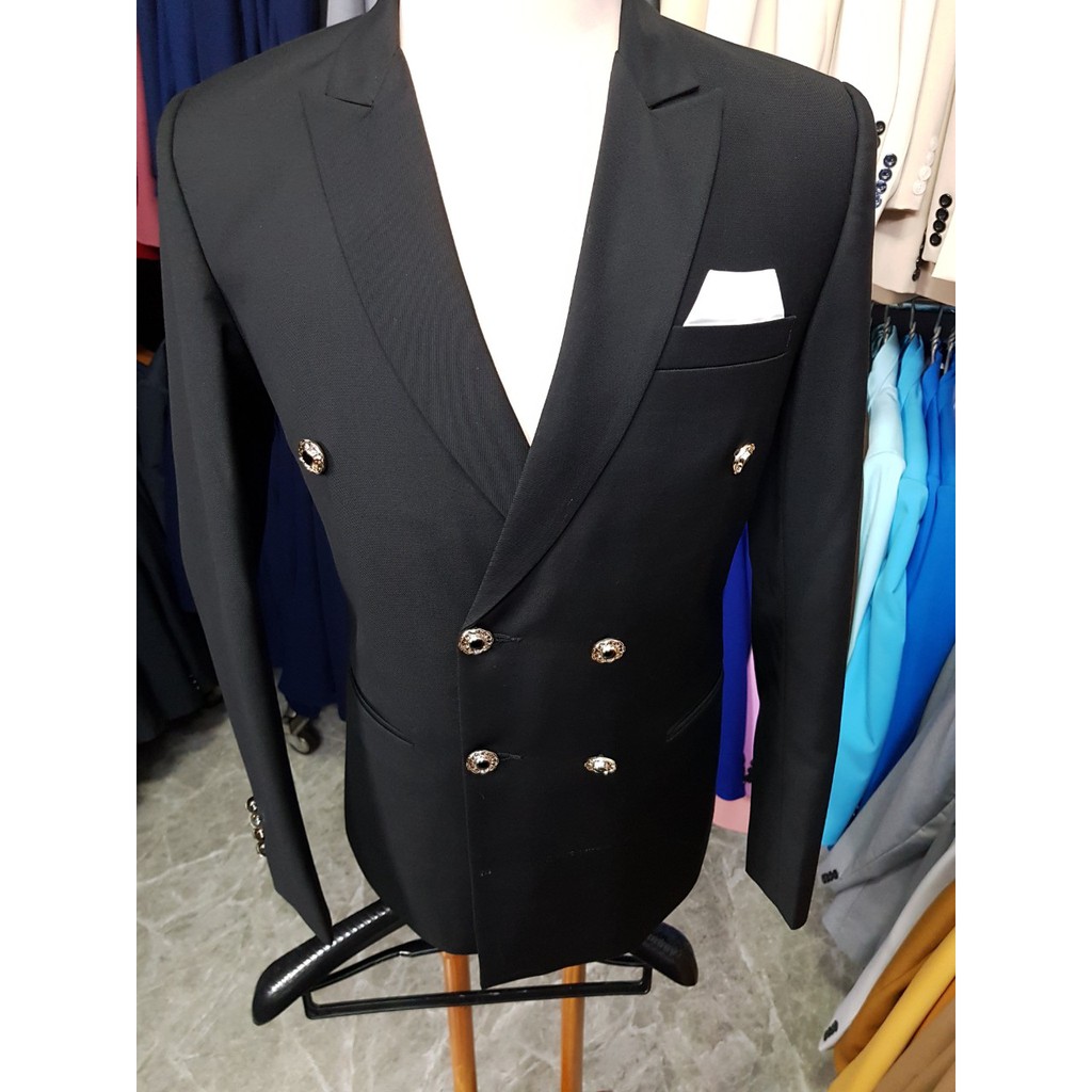 Áo vest nam ôm body mẫu 6 nút chất vải mềm mịn co giãn nhẹ màu đen