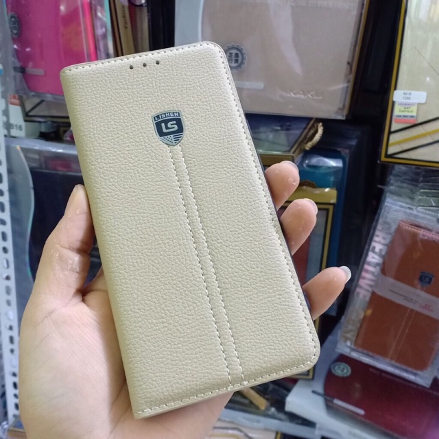 Bao da nắp gập Lishen cho Galaxy A20S có ngăn nhét thẻ