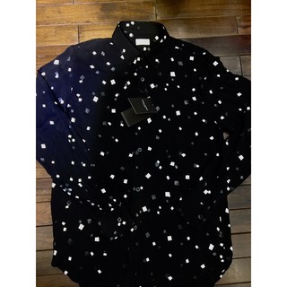 SLP - ÁO SƠ MI NAM NỮ TAY DÀI VISCOSE SLP, MẪU Ô VUÔNG ĐEN TRẮNG, MỀM MẠI, ĐỦ TAGS, MENSWEAR WOMENSWEAR SHIRT