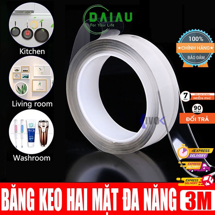 Băng Keo Siêu Dính Silicon Trong Suốt 2 Mặt 3 MÉT x 5CM x 2MM KEO352