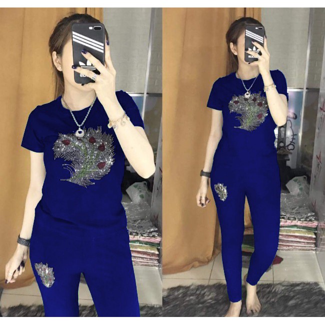 Đồ bộ thun ép đá hình Đuôi Công | BigBuy360 - bigbuy360.vn