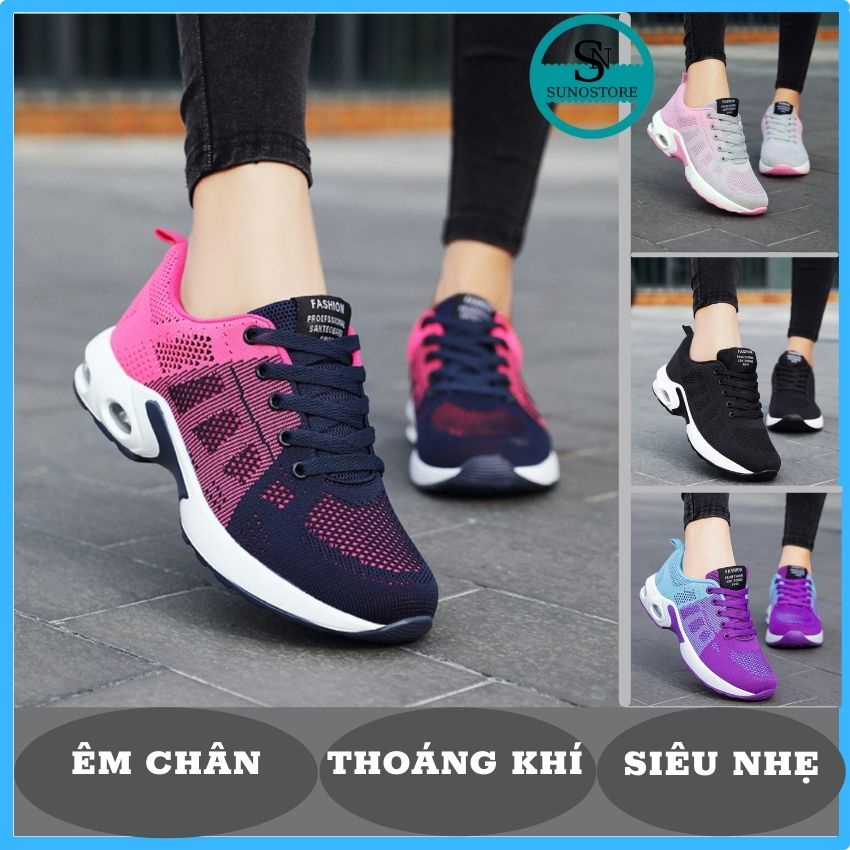 giày thể thao nữ đẹp ,giày nữ sneaker đế cao su mềm siêu nhẹ nhiều màu SUNO STORE GTTN02