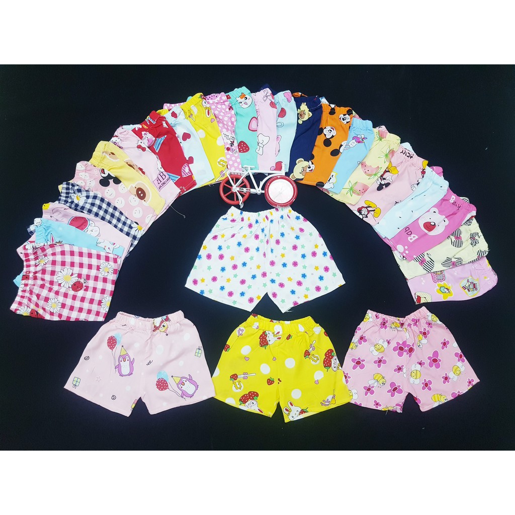 Quần đùi cho bé gái 6-16kg chất liệu lanh lụa mát mịn