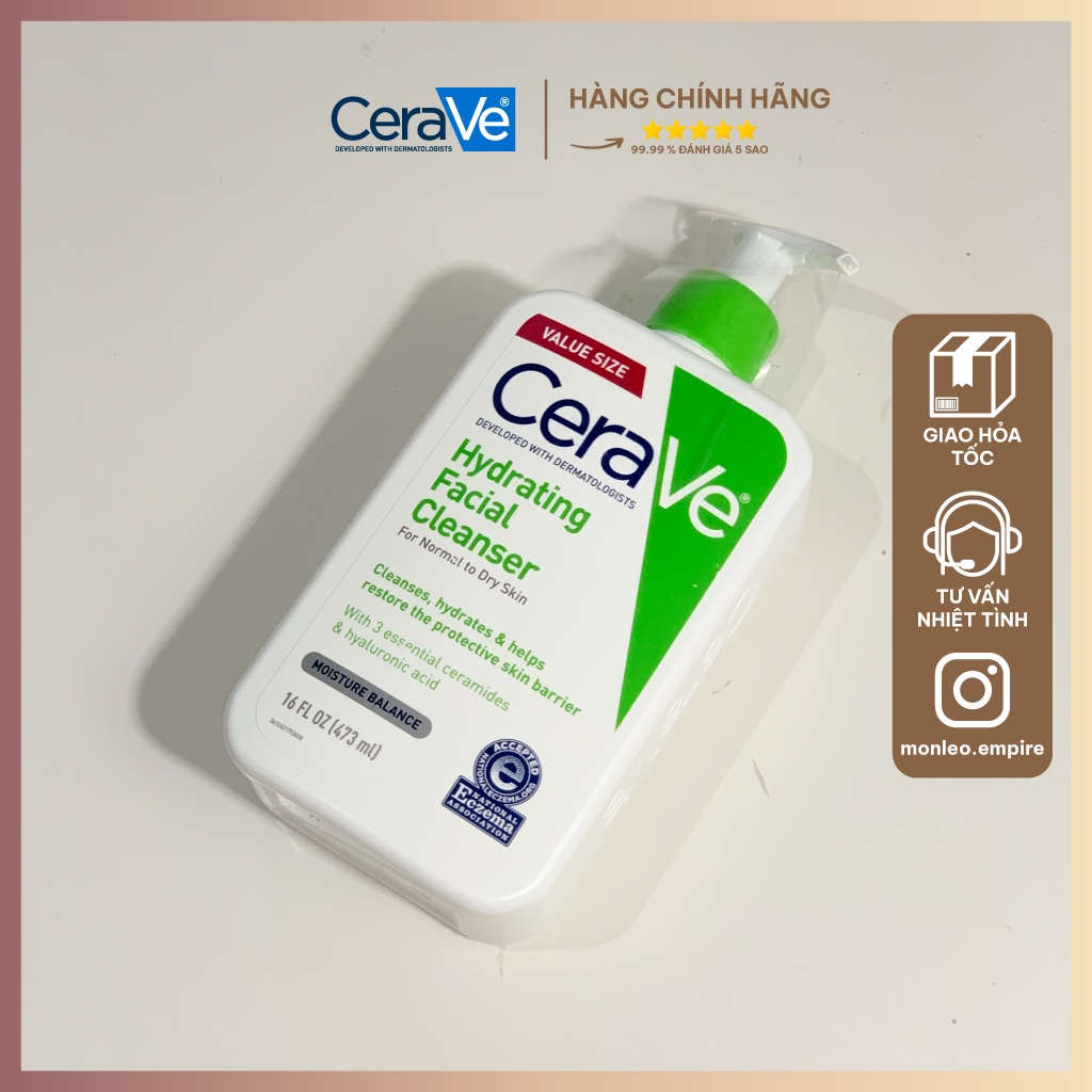Sữa rửa mặt cho da khô CeraVe Hydrating Facial Cleanser 473ml