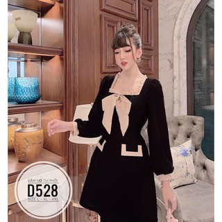 Bigsize Đầm nơ túi phối D528