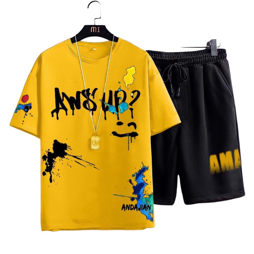 Đồ bộ nam AWS'UP? loang màu chất thun cotton cao cấp thể thao tập gym mặc nhà siêu mát mùa hè Top1shop