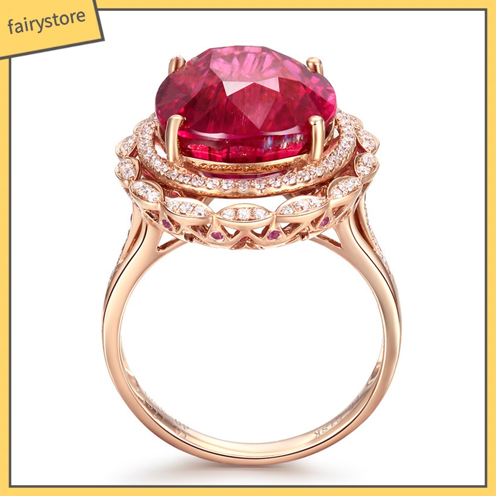 Nhẫn đính đá ruby giả thời trang sang trọng cho nữ