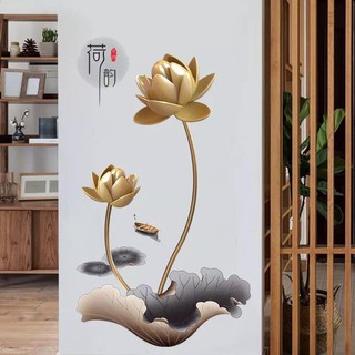 Decal dán tường Hoa Sen Vàng đồng
