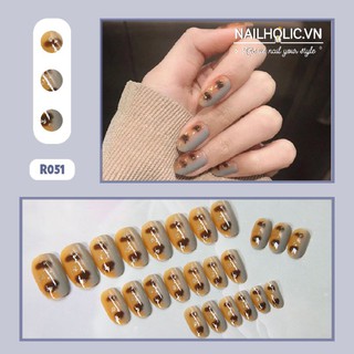Móng Tay Giả 24 Móng [FREESHIP ĐƠN 50K] NailholicVN Tặng Keo Dán Móng [R051]