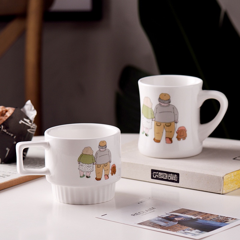 Cốc uống cafe, cốc sứ uống trà ý nghĩa bên nhau trọn đời 300ml