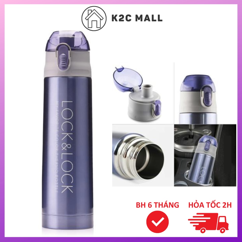 Bình Giữ Nhiệt 500ml Có Nắp An Toàn LocknLock LHC6800 LHC6800FU Màu Tím - K2CMall