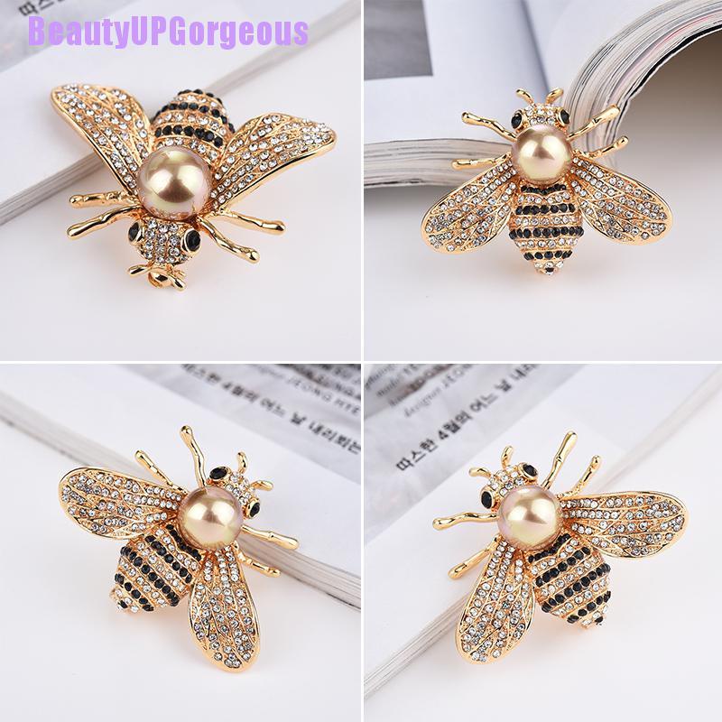 Trâm cài áo hình chú ong đính đá pha lê sang trọng