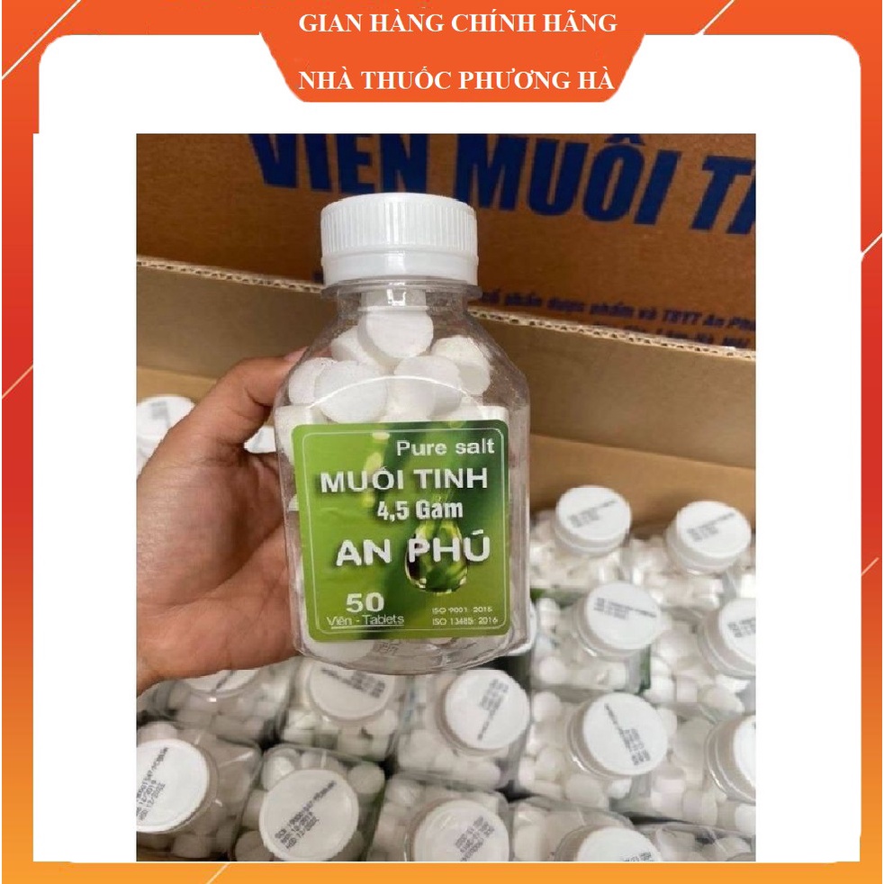 Muối tinh An Phú Lọ 50 viên. Muối viên sinh lí tinh khiết súc miệng