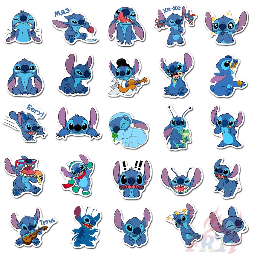 DISNEY Set 100 miếng dán hoạt hình Lilo &amp; Stitch trang trí đa năng