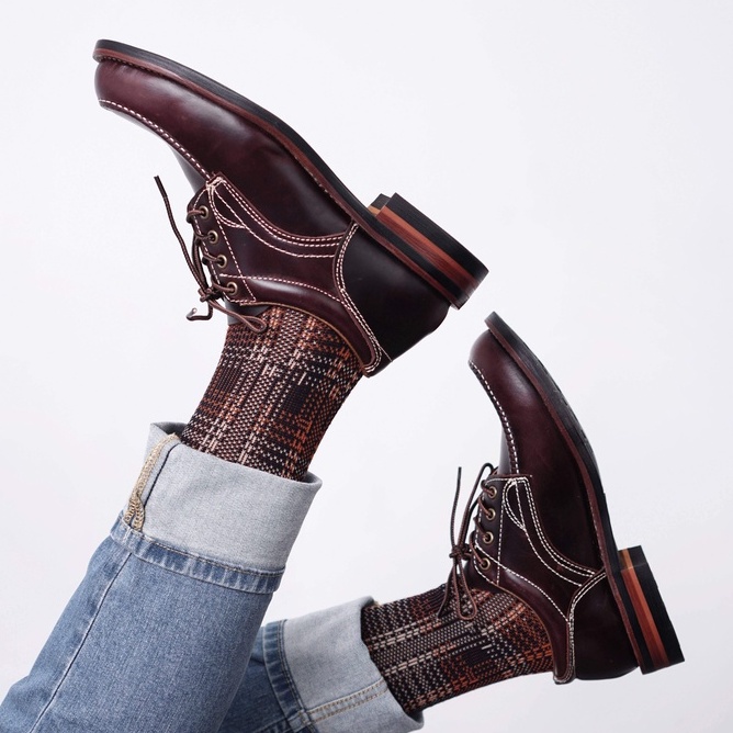 Giày da nam Mocte Danite cổ thấp màu nâu, giày phượt vintage bụi bặm TONKIN