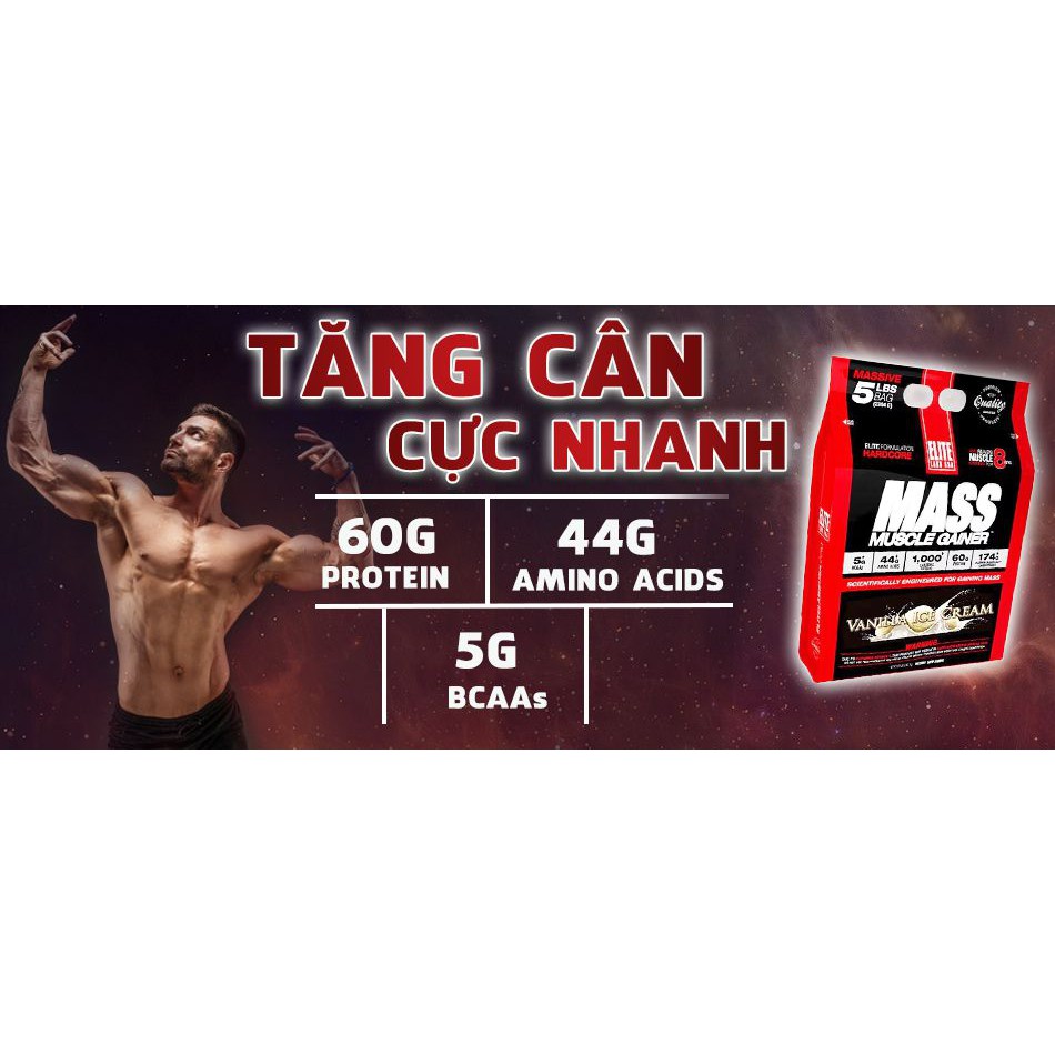 Sữa Tăng Cân, Tăng Cơ Elite Labs Mass Muscle Gainer 2.3kg