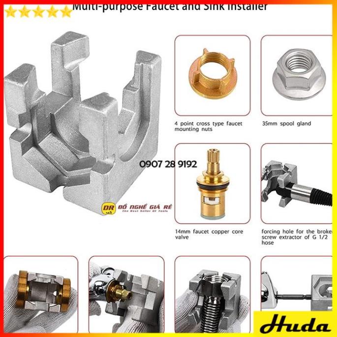 Cờ Lê Vặn Vòi Nước Đa Năng ⚡️FREESHIP⚡️ Dụng Cụ Tháo Mở Dây Vòi Nước Chậu Rửa, Sửa Chữa Ống Nước