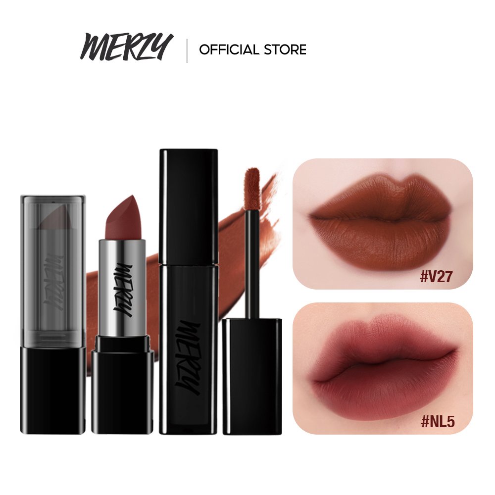 Combo Son Kem Lì Merzy Noir Velvet Tint 4g + Son Thỏi Lì Merzy Noir Lipstick 3.3g | WebRaoVat - webraovat.net.vn