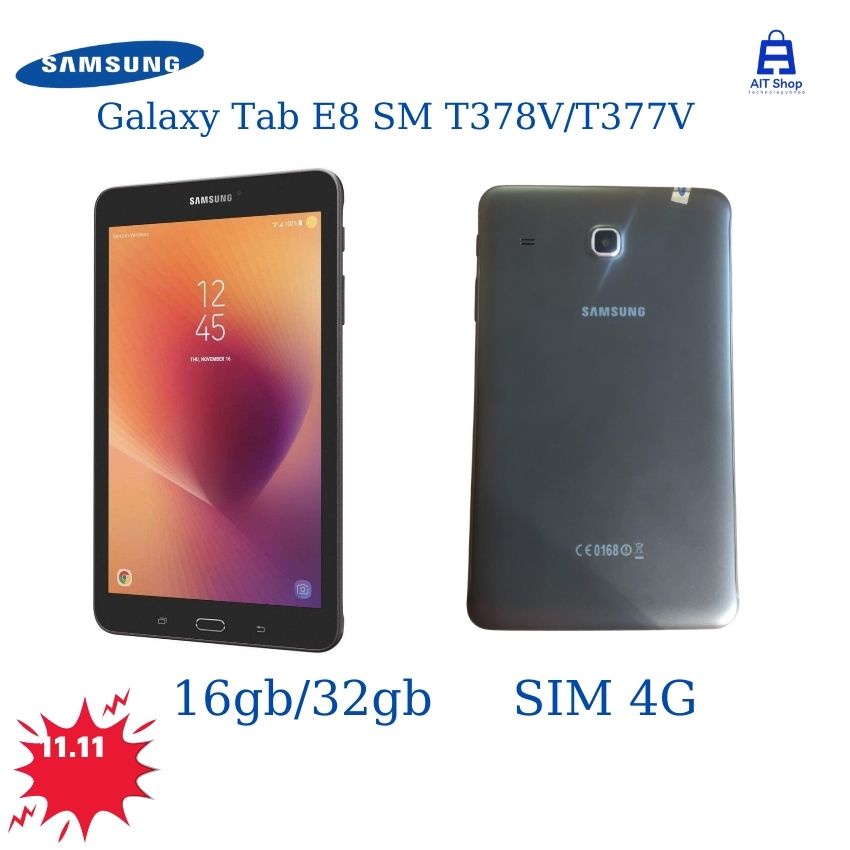 Máy tính bảng Samsung Galaxy Tab E 8.0 SM - T377v/T378v lắp sim 4G LTE 16GB/32GB Hàng Mỹ(Tặng ốp lưng+cường lực) | BigBuy360 - bigbuy360.vn