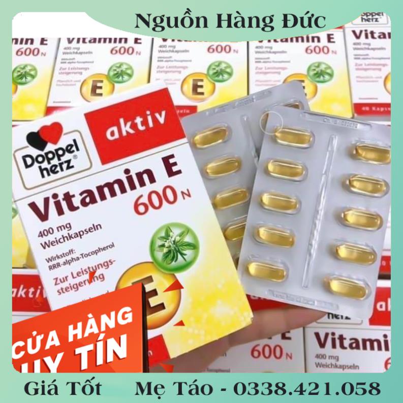 Viên uống Doppelherz Aktiv Vitamin E 600N của Đức, 40 viên -Nội địa Đức Đủ Bill