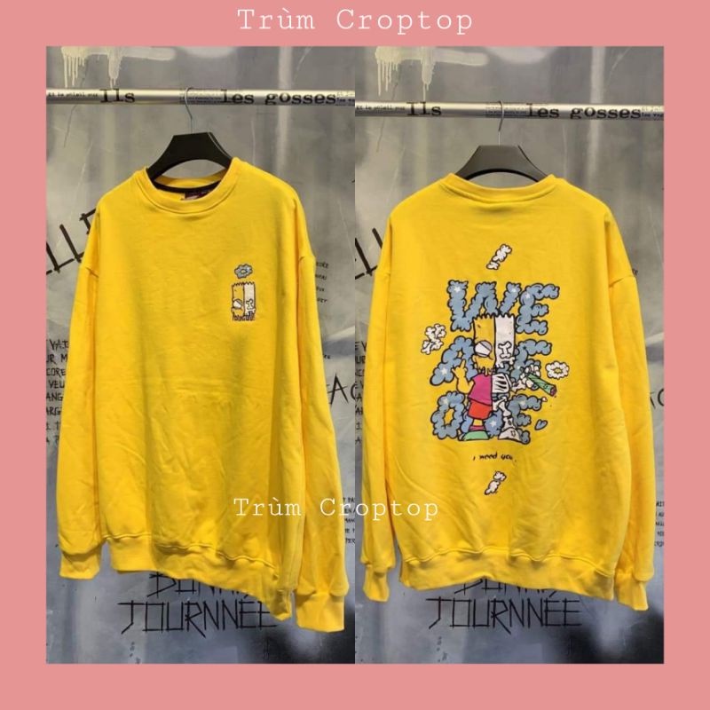 Áo Tay Dài Sweater Chất Nỉ Da Cá Loại 1 In Hình We Are You Màu Vàng Phông Unisex Nam Nữ