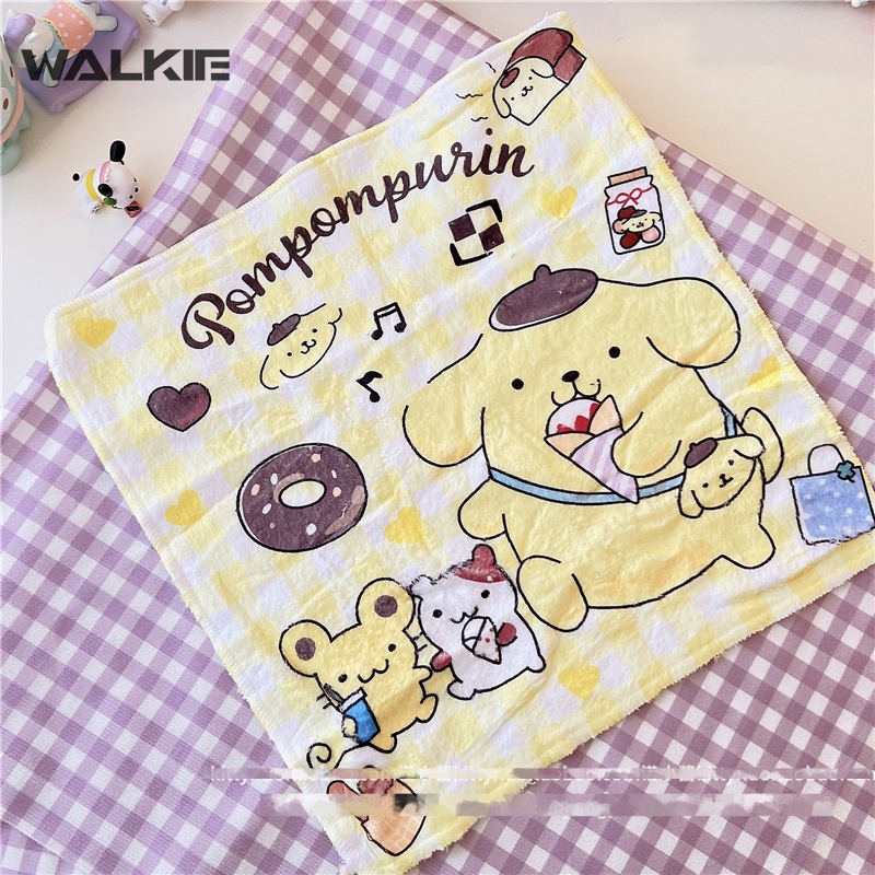 Khăn Lau Mặt Hình Vuông Nhỏ Họa Tiết Hoạt Hình Kuromi My Melody Cinnamoroll Kawaii 32Cmx32Cm