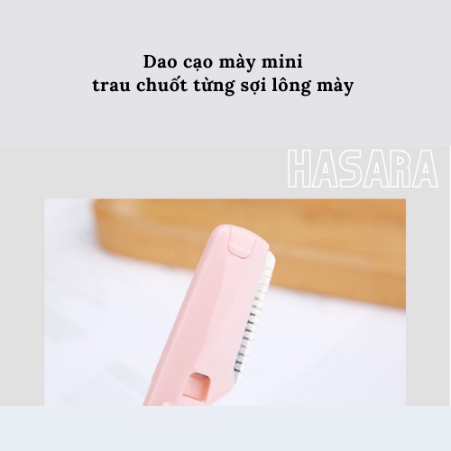 Bộ ba dao cạo lông mày, nhíp nhổ lông, kéo cắt tỉa lông mày LMLTOP nội địa trung  HA0876 - Hasara