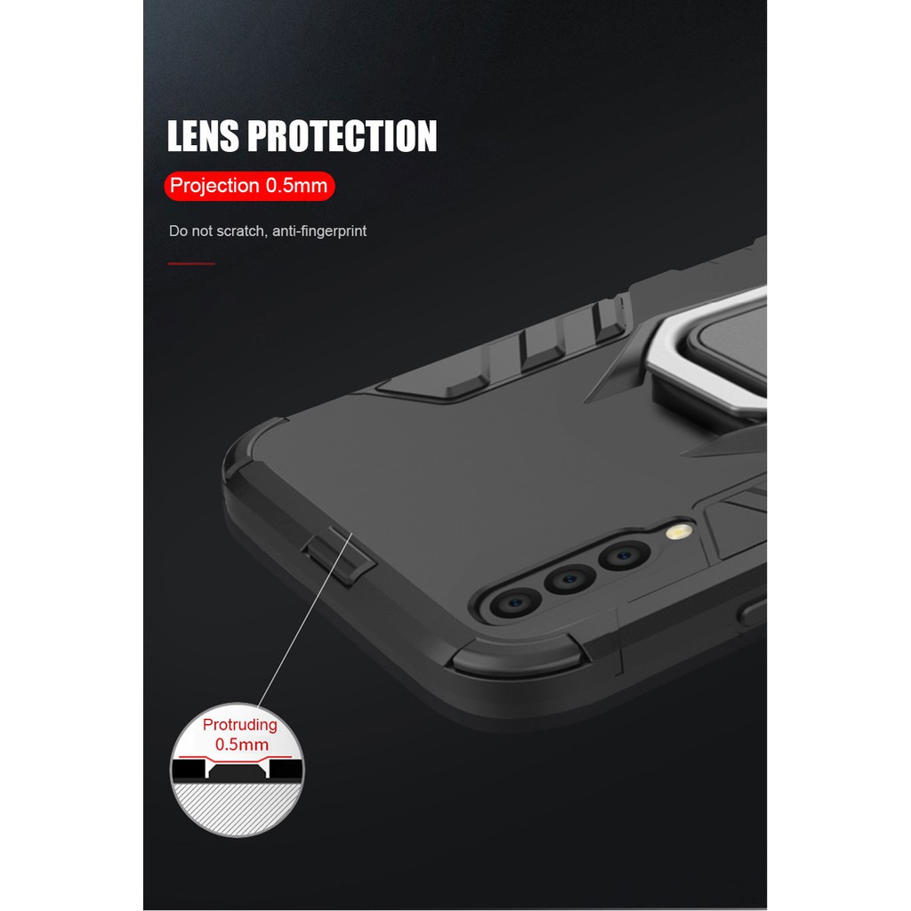 Ốp lưng chống sốc có nhẫn đỡ hút nam châm trên xe ô tô cho Samsung SS A10S A20S A30S SS A50S