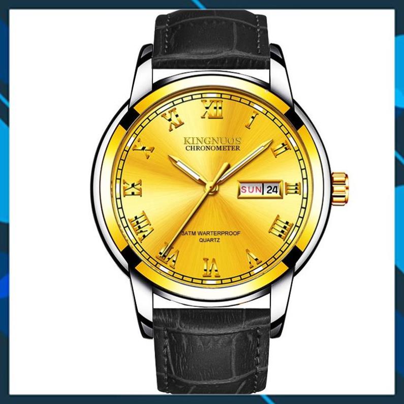 [HÀNG CHUẨN AUTH]Đồng Hồ Nam KINGNOUS K-1758 Dây Da Cao Cấp,Chống Nước,Chống Xước,Có Dạ Quang,Bảo Hành 12 tháng