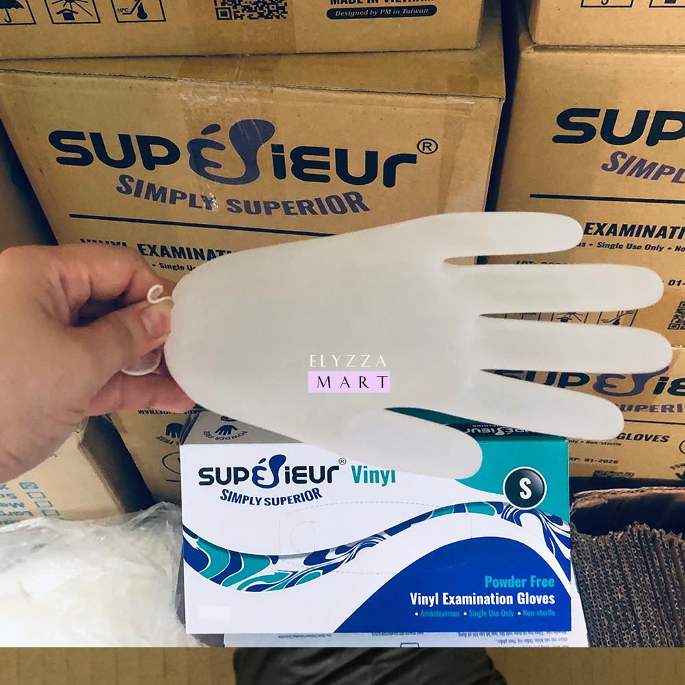 Găng Tay Y Tế Vinyl Superieur Không Bột Trong Suốt