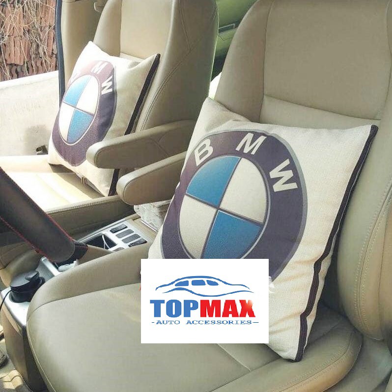 Bộ 2 Chăn &amp; gối 2in1 logo BMW dành cho xe hơi, du lịch, văn phòng tiện lợi