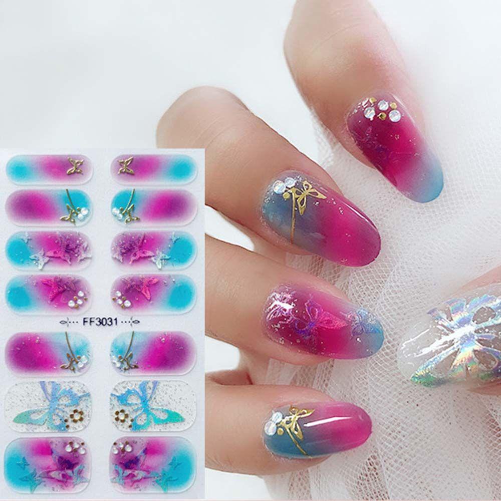 QQMALL Miếng Dán Trang Trí Móng Tay Tự Dính Phong Cách Nhật Bản Thời Trang Dành Cho Nữ