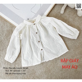 RG30_Rập giấy may áo cổ sen tay raglan bé gái