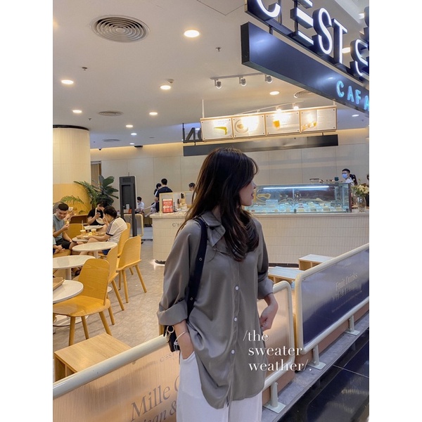 Sơ mi lụa chất dày form rộng chất lụa trượt loại đẹp ( Ảnh thật ) | BigBuy360 - bigbuy360.vn