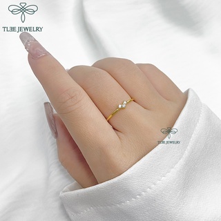 Nhẫn bạc nữ TLEE tim tiny mảnh đính đá lấp lánh TLEE JEWELRY A0126