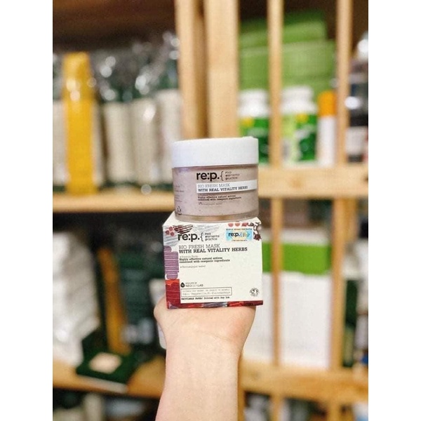 Mặt nạ đất sét Re:p Bio fresh mask with real calming herbs  vitality  nutrion herbs
