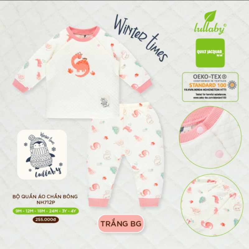 Bộ quần áo trần bông Lullaby mã NH712P