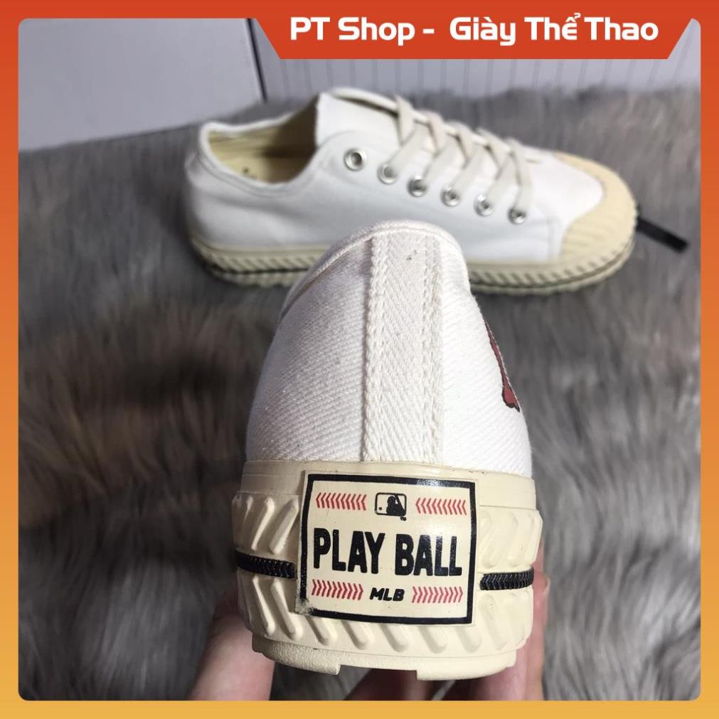 [FreeShip + Xả Lỗ Hàng Sịn] Giày MLB Sneaker  boston Trắng Đế Kem , Giầy MlB Trắng Chữ Bostom Đỏ Sneaker