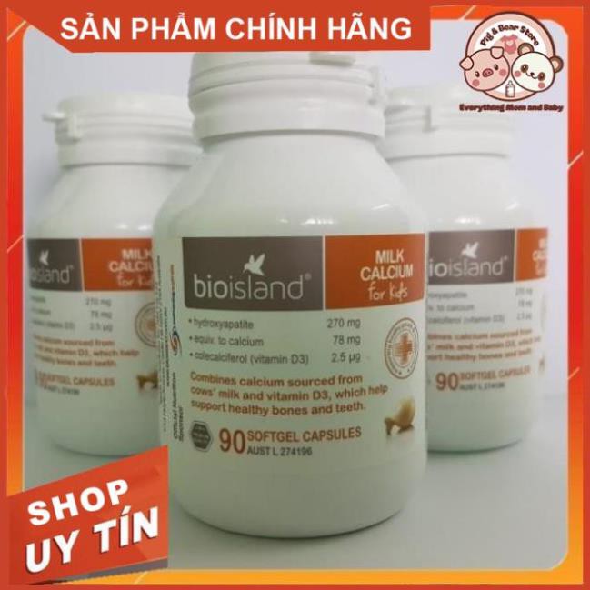 (Cam Kết Chuẩn AIR) Canxi Sữa Bio Island - Milk canxi Bio island bổ xung cho bé: 90v - Úc | Thế Giới Skin Care