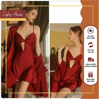 Đầm Ngủ, Váy Ngủ Lụa Nữ 2 Dây Chất Lụa Cao Cấp Mềm Mại Gợi Cảm 1912