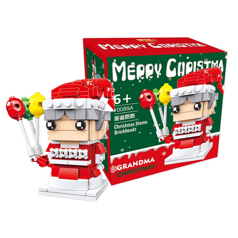 Đồ chơi mô hình lắp ráp HAODEYI kiểu ông già Noel cảnh đêm Giáng sinh người tuyết tuần lộc làm quà tặng dành cho trẻ em