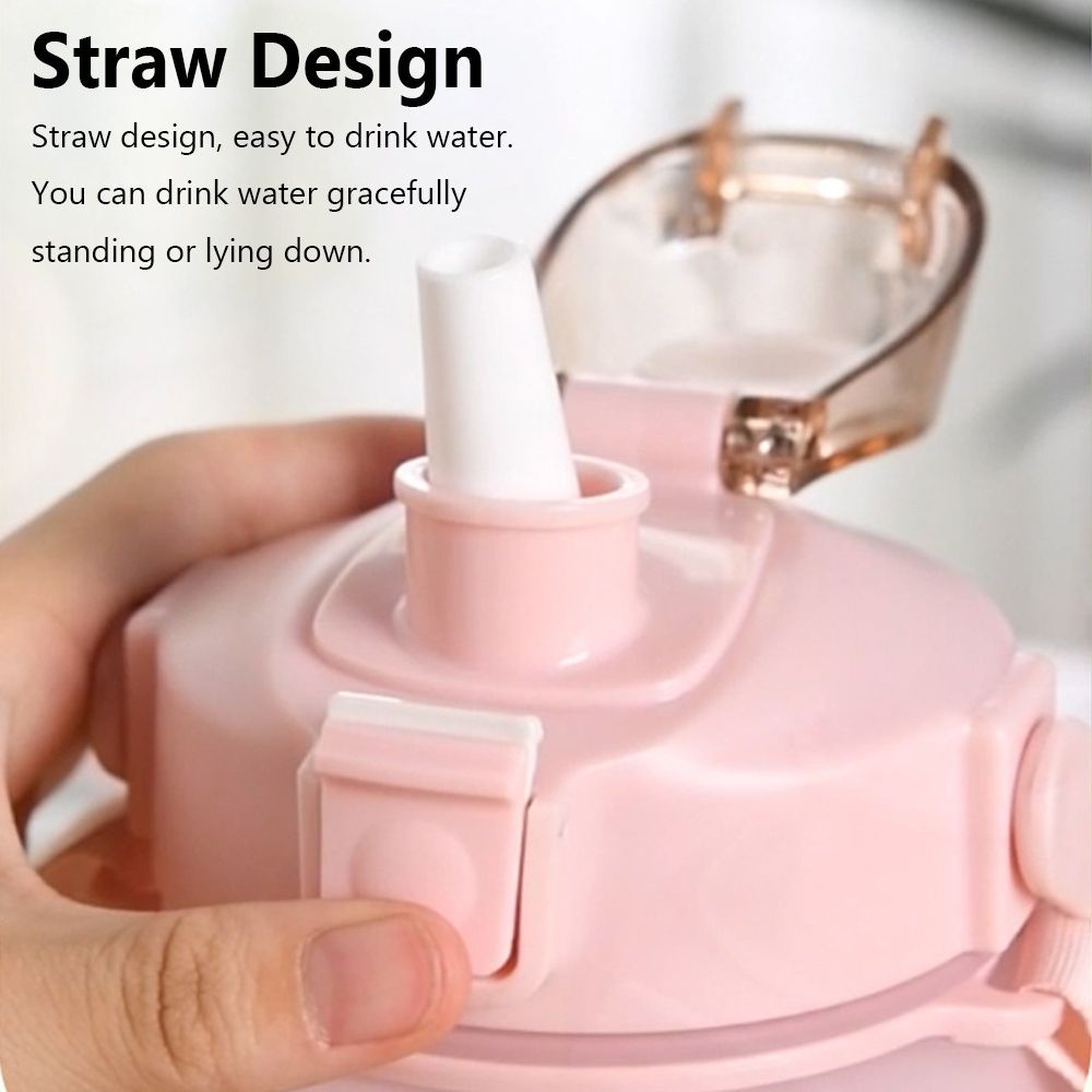 Bình Đựng Nước Bằng Nhựa Màu Gradient Dung Tích 1200ml Có Ống Hút Tiện Dụng Mang Theo Du Lịch