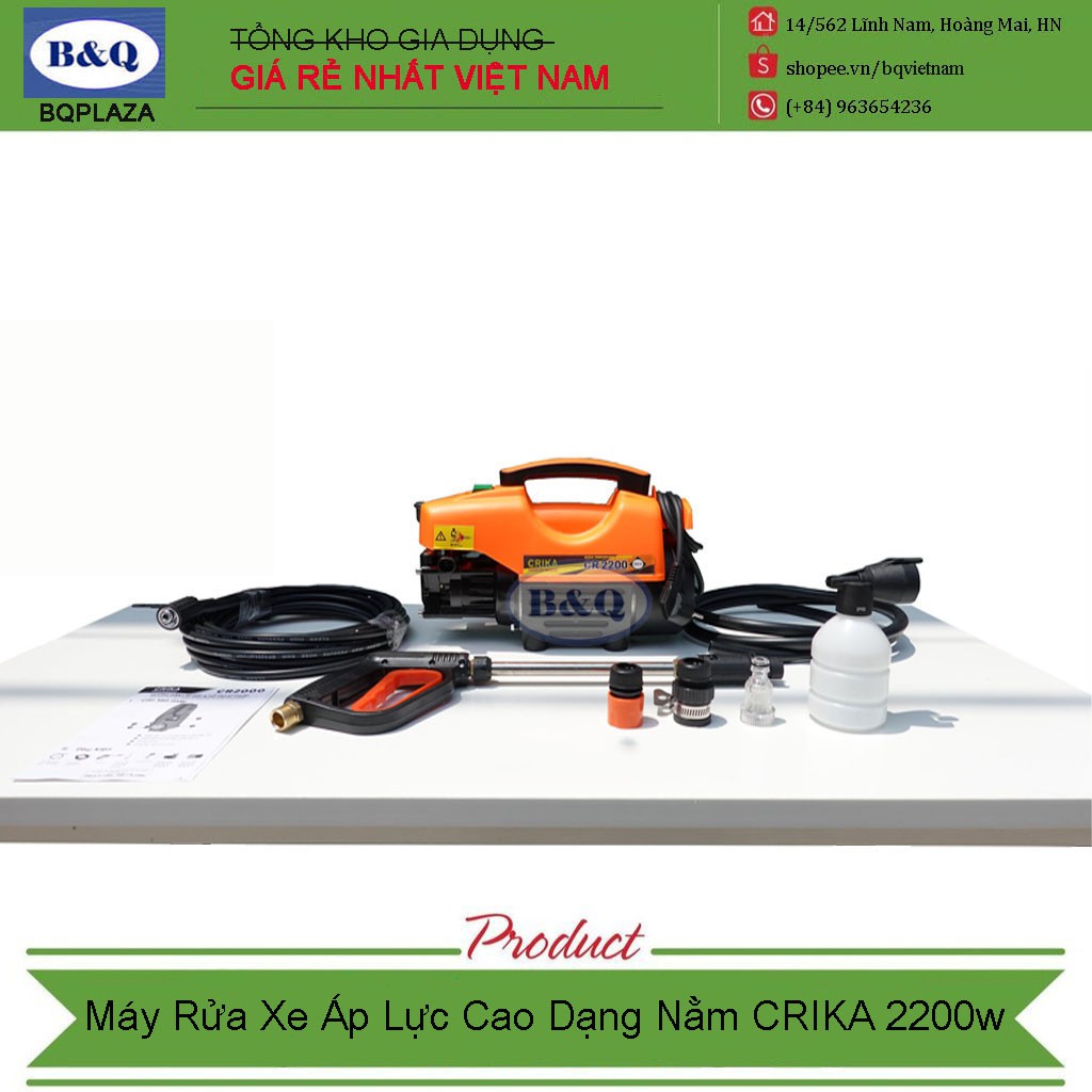 Máy rửa xe đa năng áp lực cao Crika 2200w bqvietnam