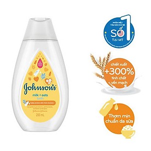 Sữa tắm chứa sữa và yến mạch Johnsons Baby Bath Milk + Oats (200ml)