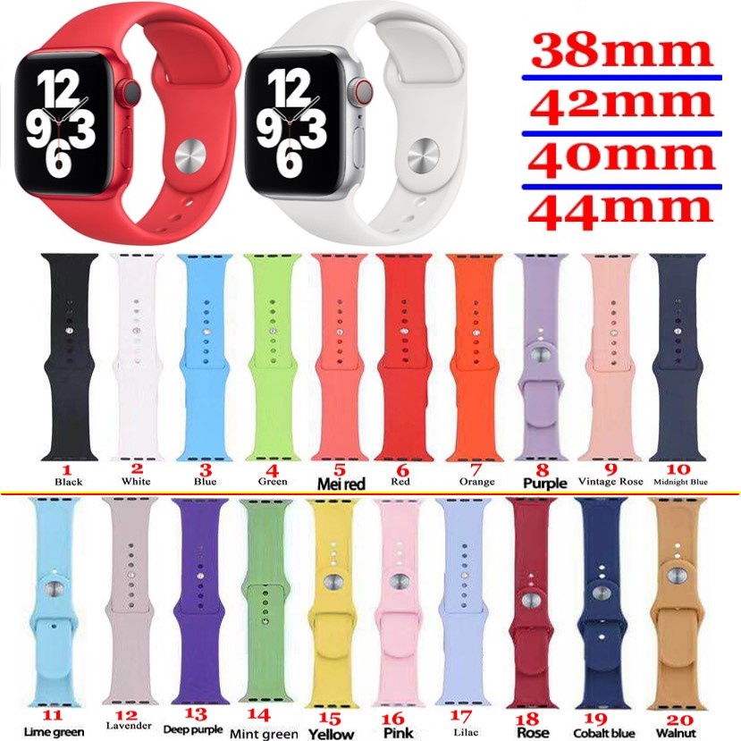 Dây Cao Su Chống Bẩn Apple Watch Series 1/2/3/4/Se/5/6/7 Đủ Size 38mm-40mm-41mm-42mm-44mm-45mm