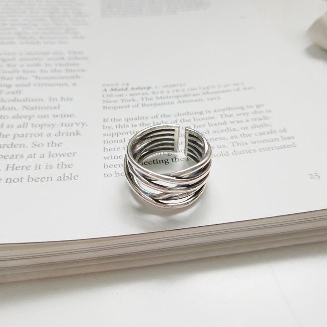 Nhẫn Hở Nhiều Lớp Phong Cách Hong Kong Cổ Điển Đơn Giản Thời Trang Unisex 23512