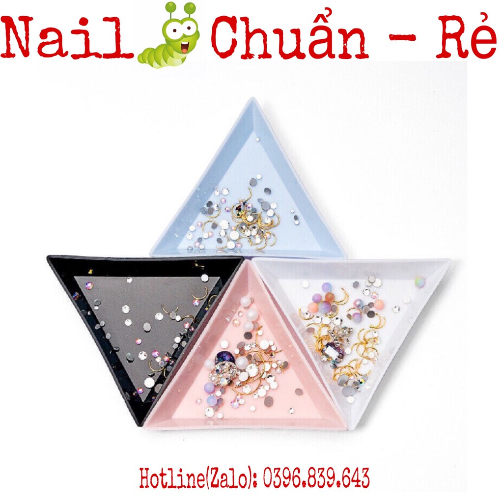 KHay Tam Giác CHia Đá - Đựng Phụ Kiện Nail Làm Móng